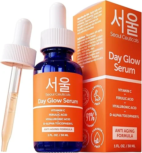 SeoulCeuticals Day Glow vitamin C serum bottle with hyaluronic acid