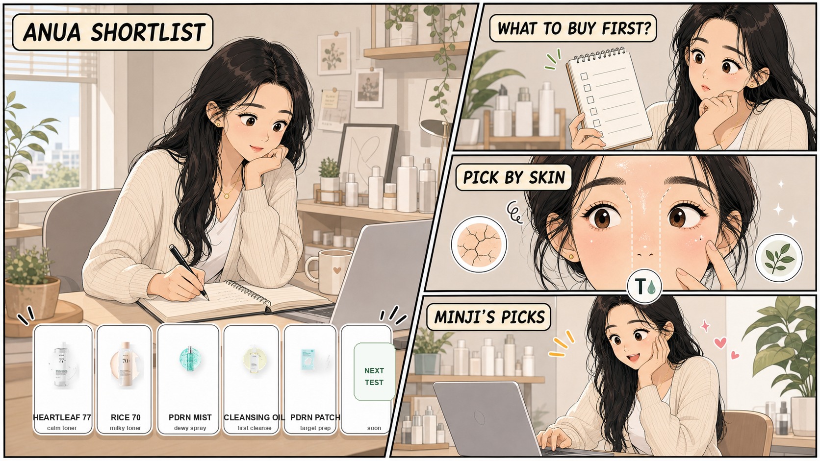 Webtoon shortlist of the best Anua products on Amazon with real product images